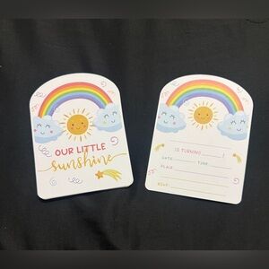 Rainbow Sunshine Birthday Invitation Cards